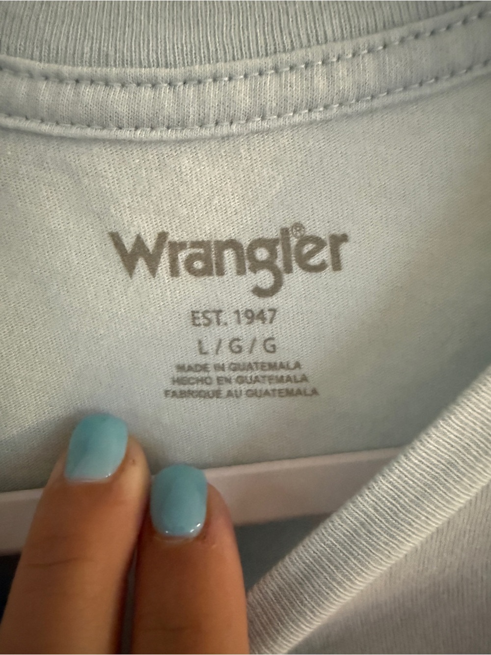 Wrangler "Long Live Cowgirls" Graphic Tee - Light Blue & Rust - Picture 2 of 2